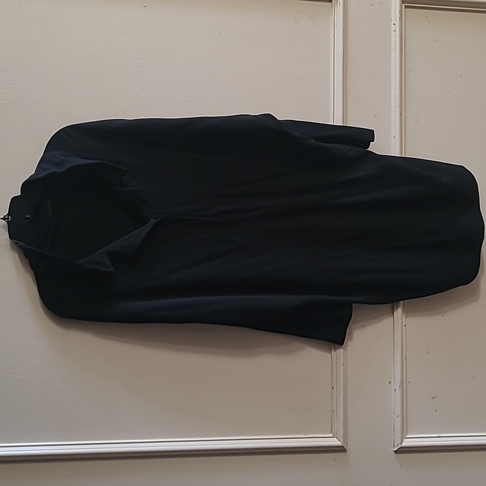 Annette Goertz Made In Germany Black Collared Shirt Dress Sz S/M